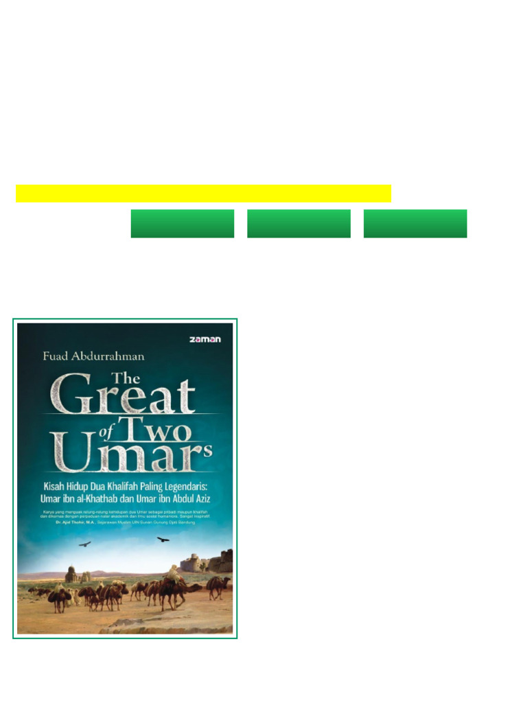(Ebook) The Great of Two Umars (Kisah Hidup Dua Khalifah Paling ...