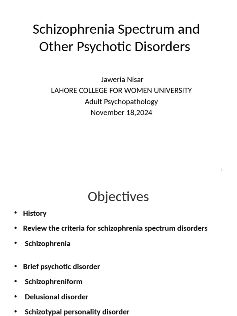 Schizophrenia Spectrum and Other Psychotic Disorders 2 | PDF ...