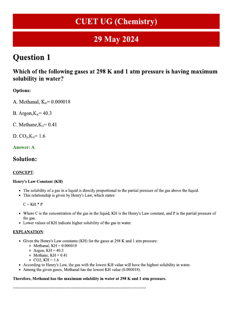 chemistry cuet pyq (1) | PDF