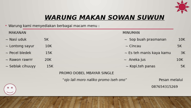 Warung Makan Sowan Suwun, Intan Rina Rikha Pita | PDF
