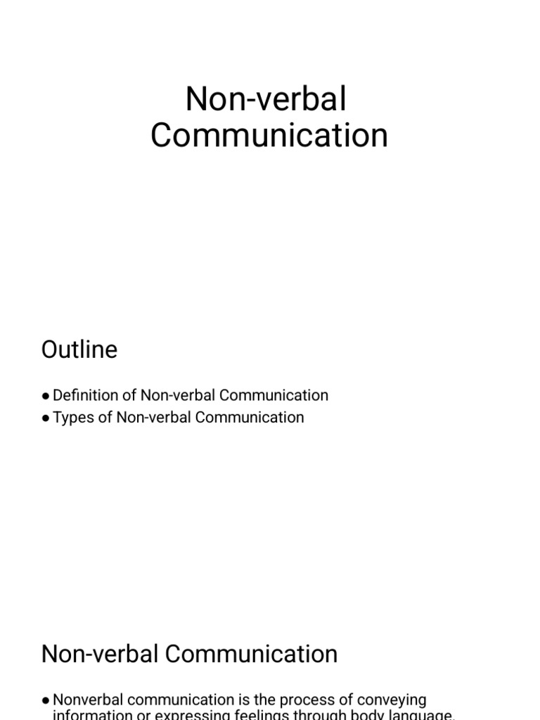 Understanding Non-Verbal Communication | PDF | Nonverbal Communication ...
