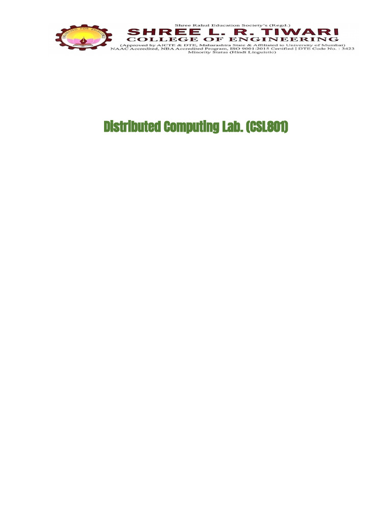 Distributed Computing Lab Journal 2024-25 | PDF | Computing
