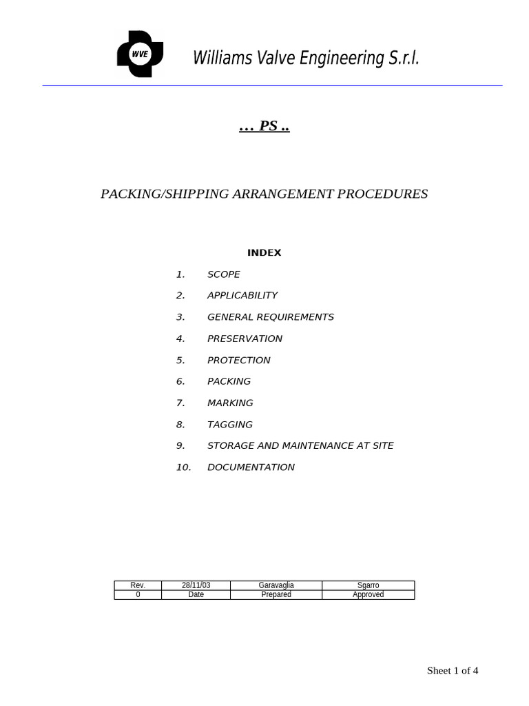 Packing and Shipping Procedures for Valves | PDF | Corrosion | Valve