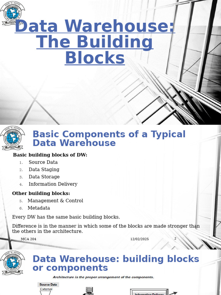 Data Warehouse Building Blocks Explained | PDF | Data Warehouse | Databases