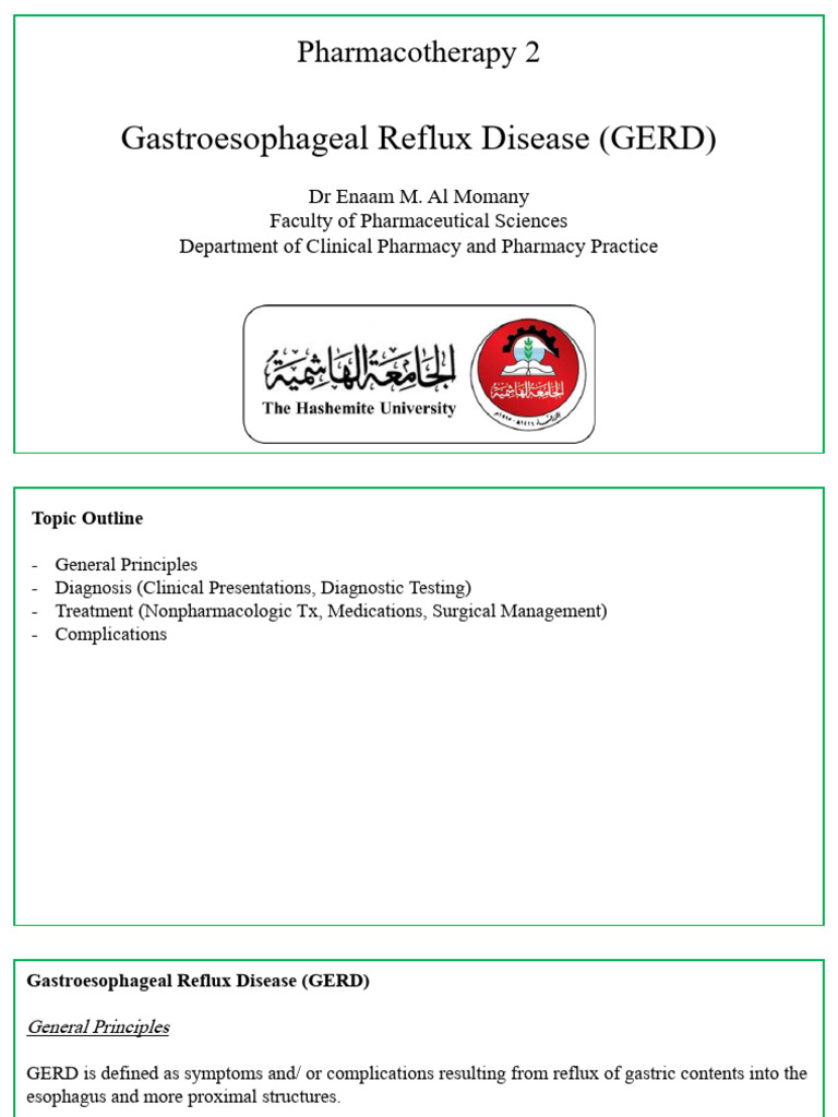 4- GERD October 2025 | PDF | Gastroesophageal Reflux Disease | Medical ...