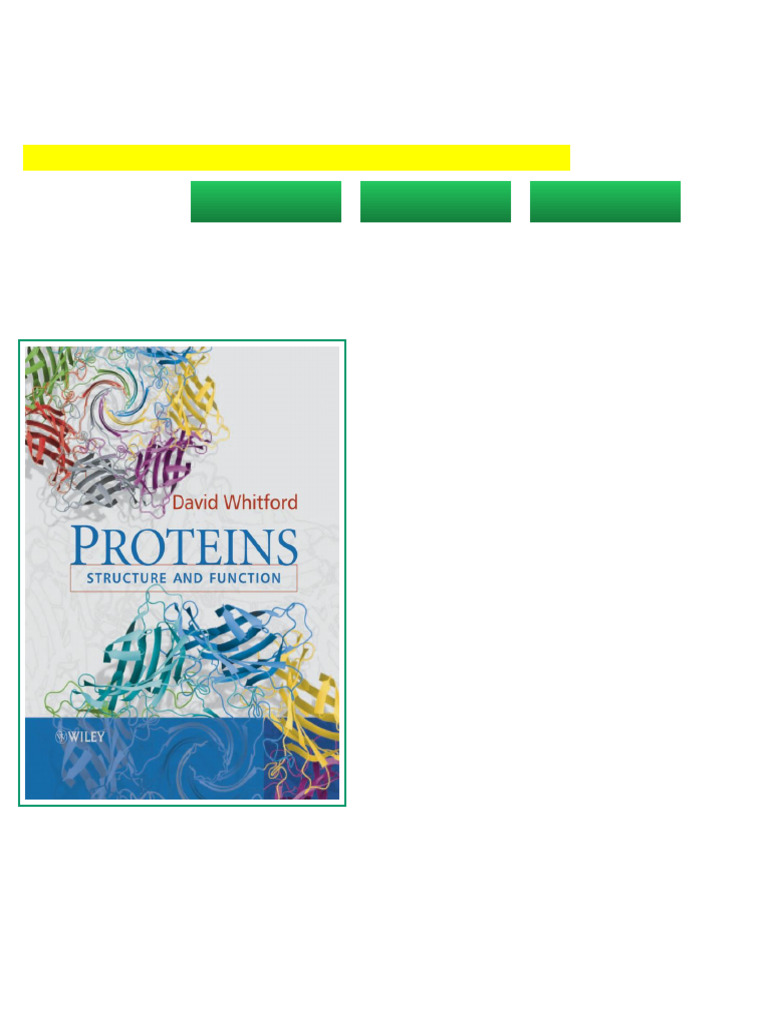 Proteins Structure and Function download full chapters | PDF