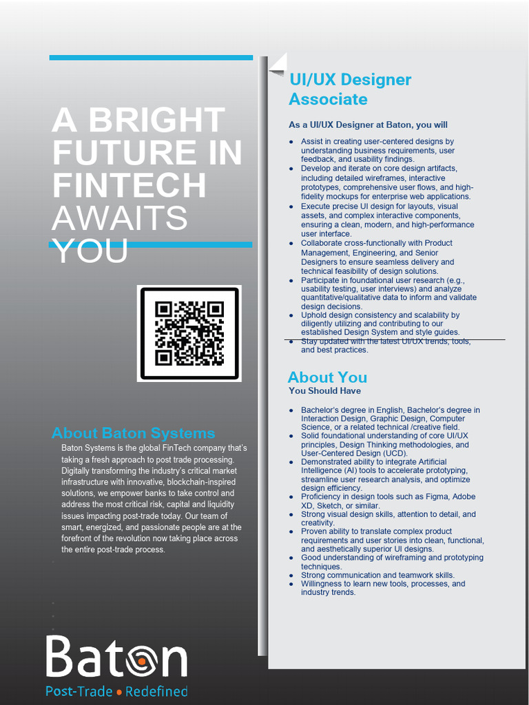UI/UX Designer Role at Baton Systems | PDF | User Interface Design ...