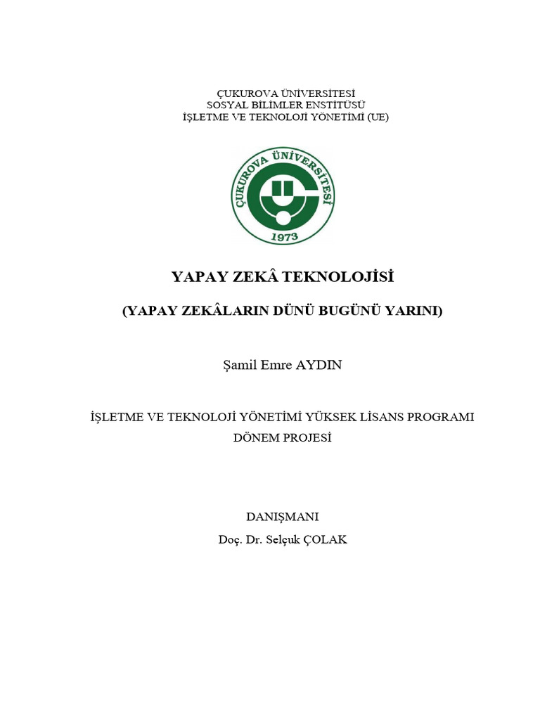 Yapay Zeka Teknolojisi | PDF