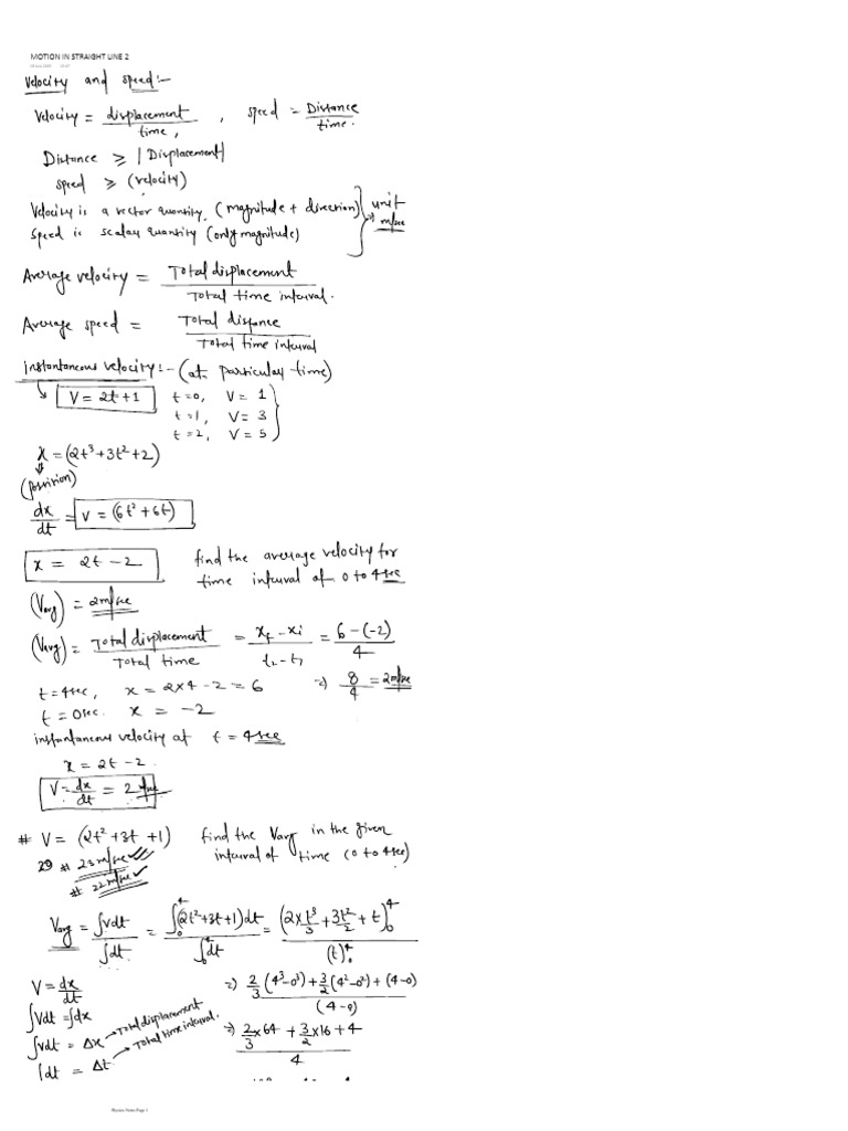 Motion Straight Line 1b | PDF