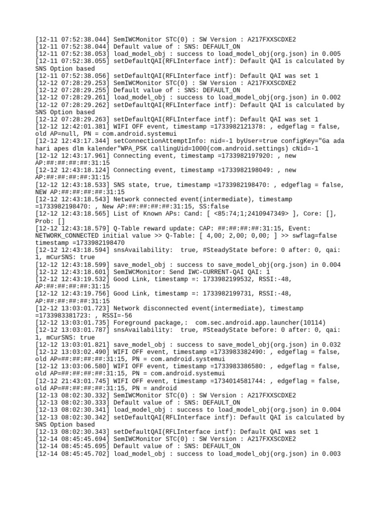 SemIWCMonitor SW Version Logs | PDF | Mobile Technology | Networking ...