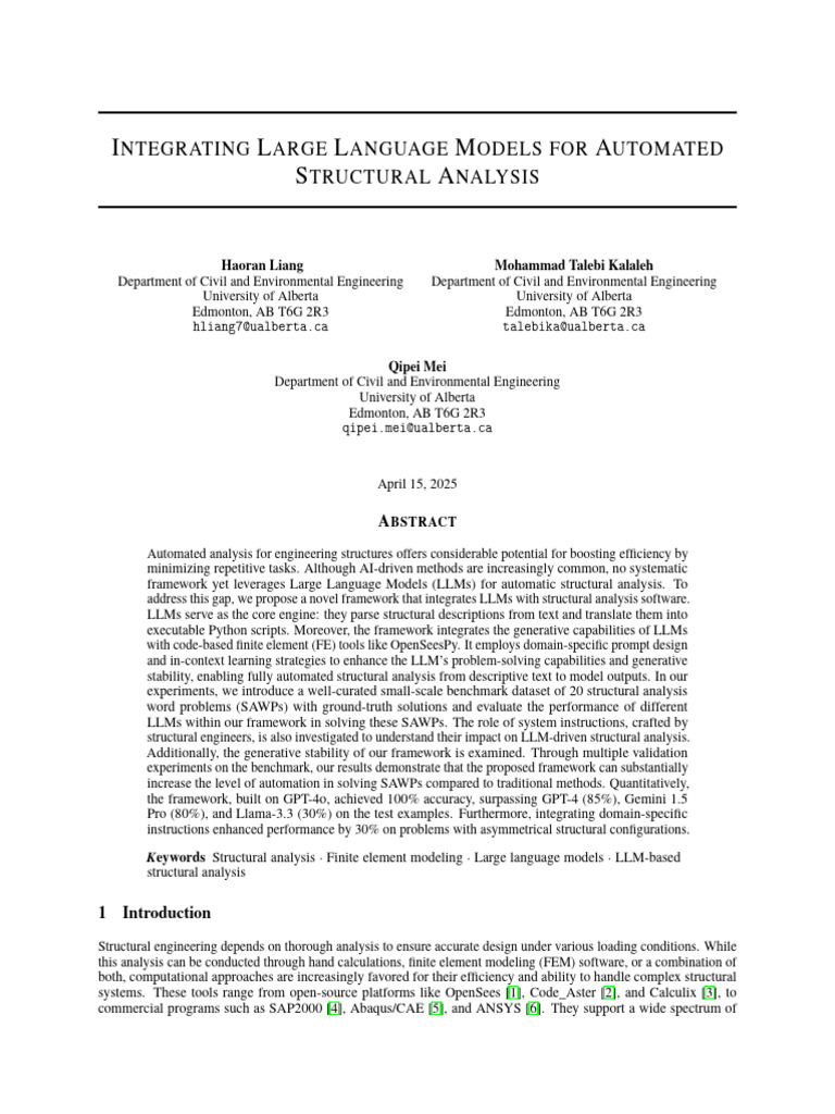 LLMs in Automated Structural Analysis | PDF | Beam (Structure) | Bending