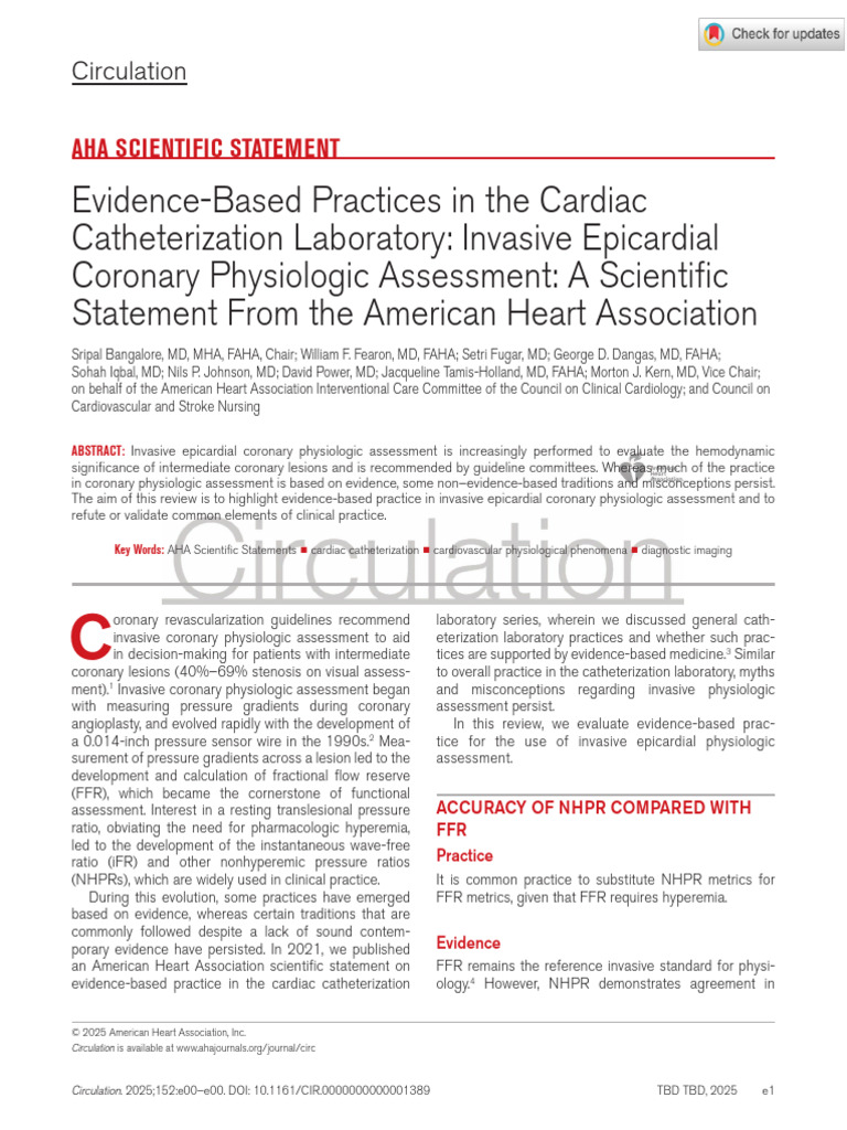 Evidence-Based Practices in Cardiac Catheterization | PDF | Cardiology ...