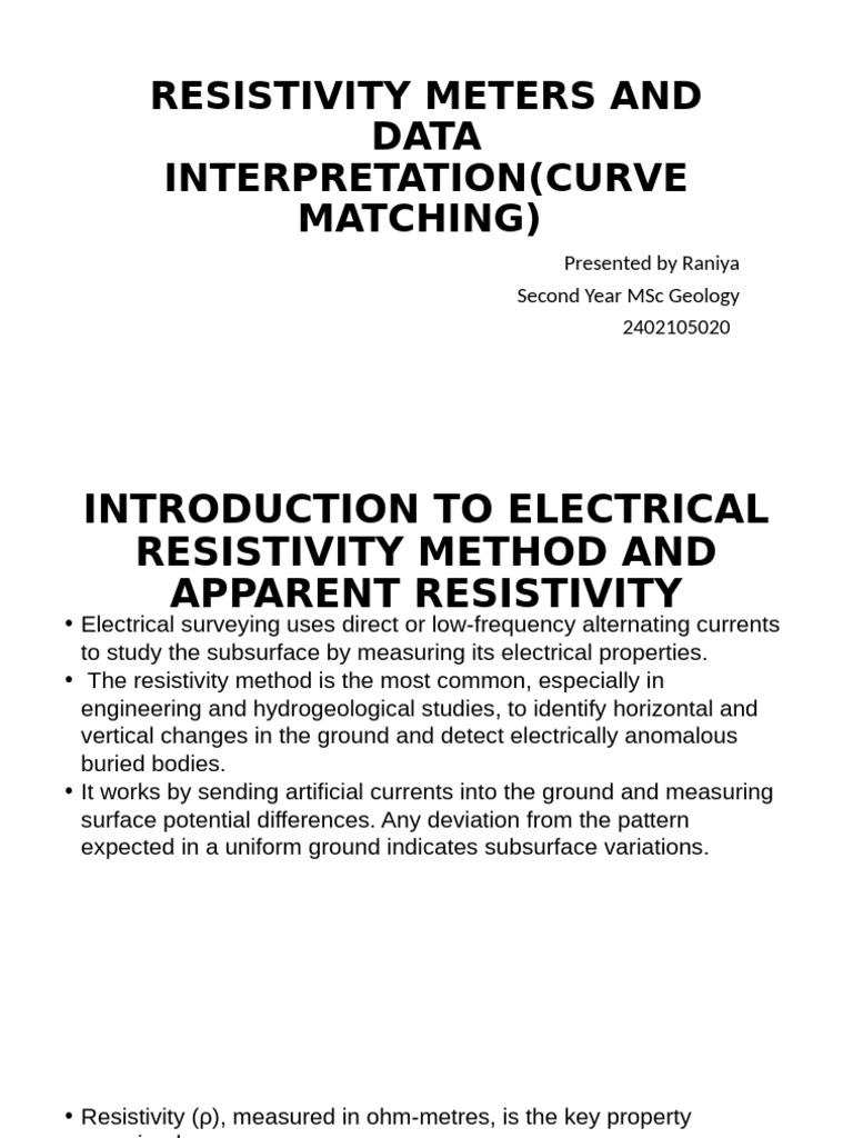 Resistivity Meters & Data Interpretation | PDF | Electrical Resistivity ...