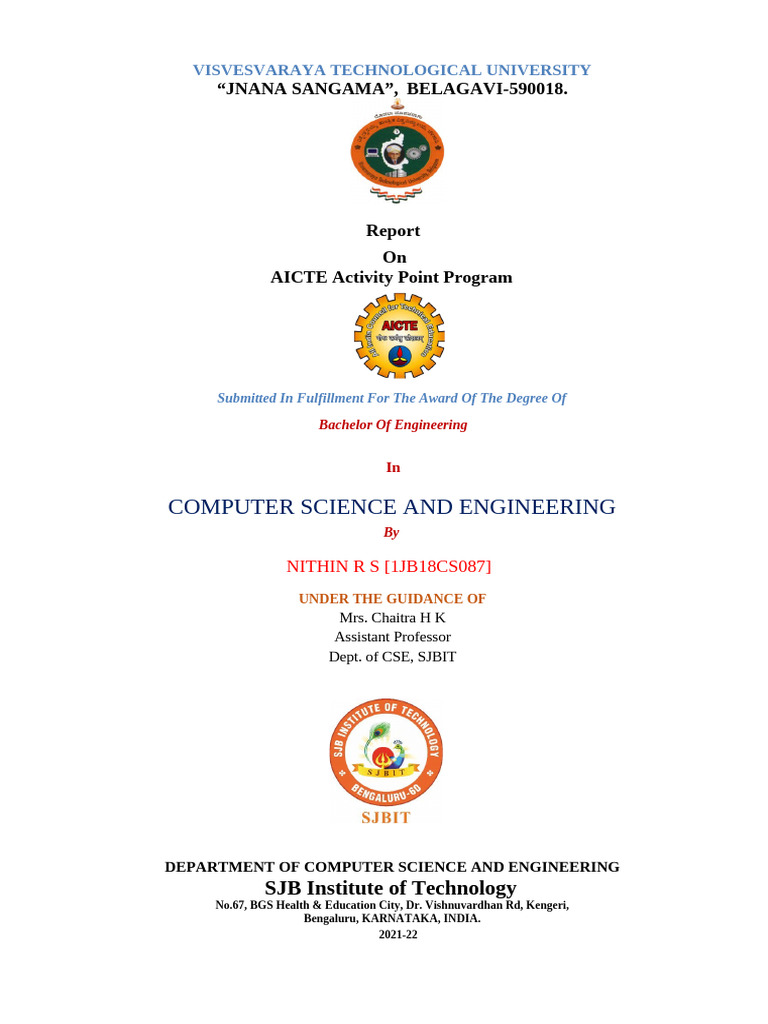 Aicte Activity Points Programme Report Template (1) (1) | PDF