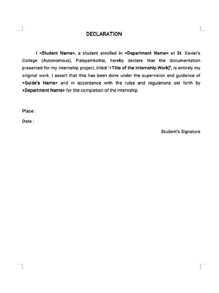 Declaration Form | PDF