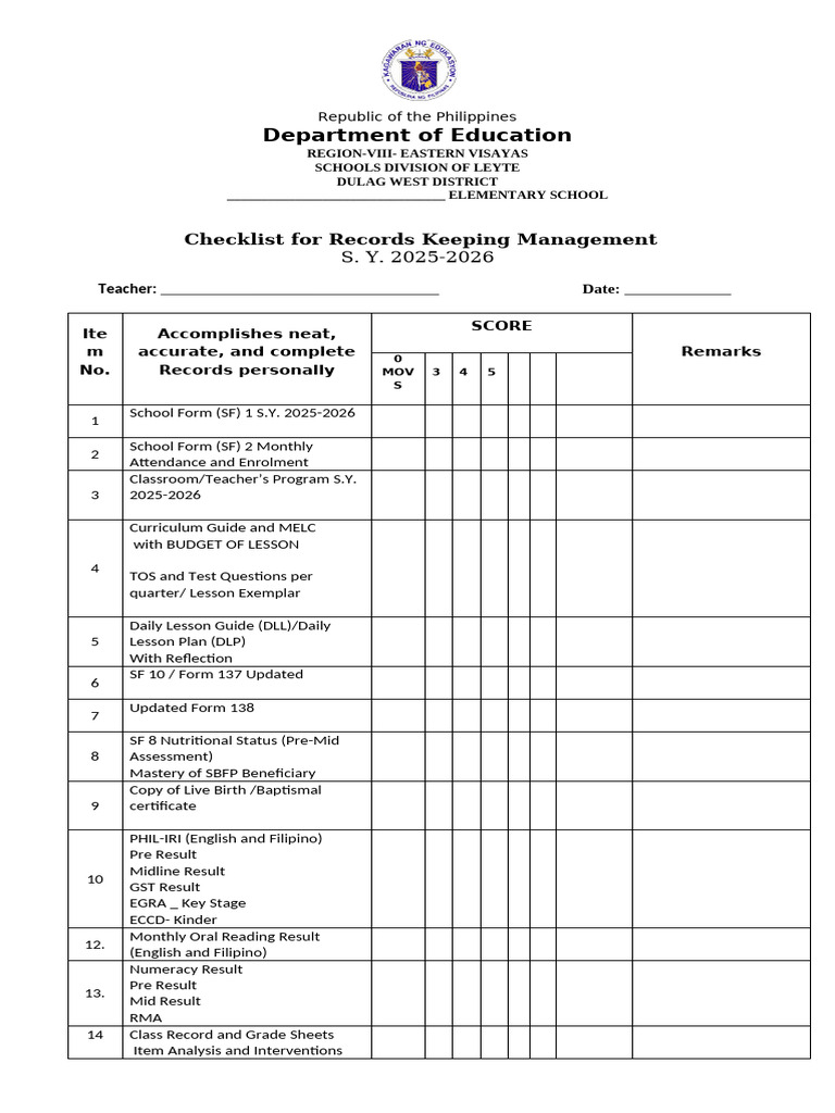 Classroom Checklist For Teachers 2026 Evaluation | PDF | Teachers ...