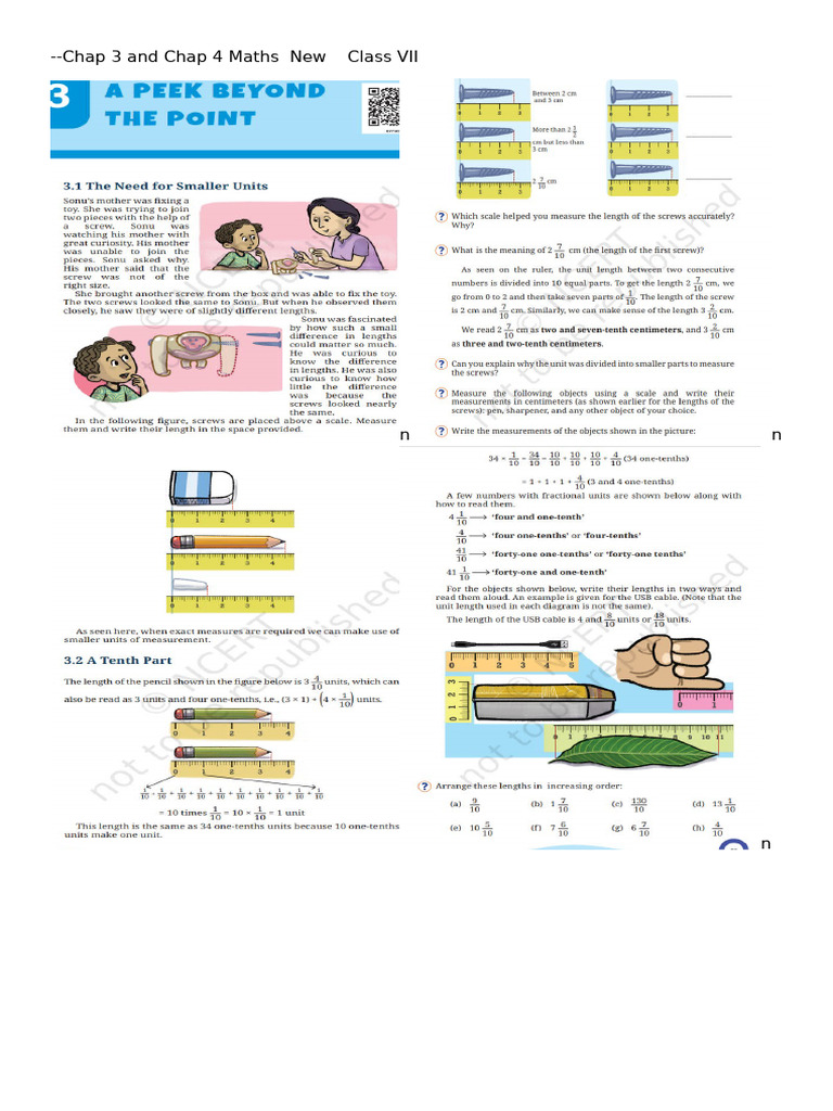 Chap 3 and Chap 4 Maths Class Vii New | PDF