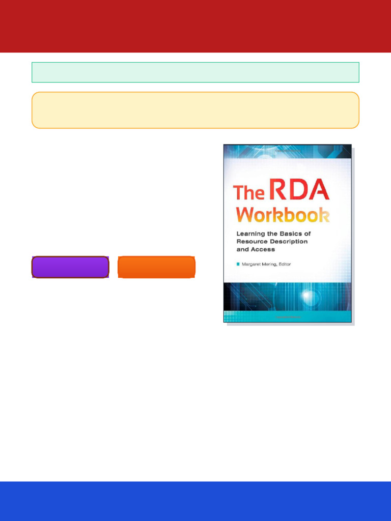 The RDA Workbook Learning the Basics of Resource Description and Access ...