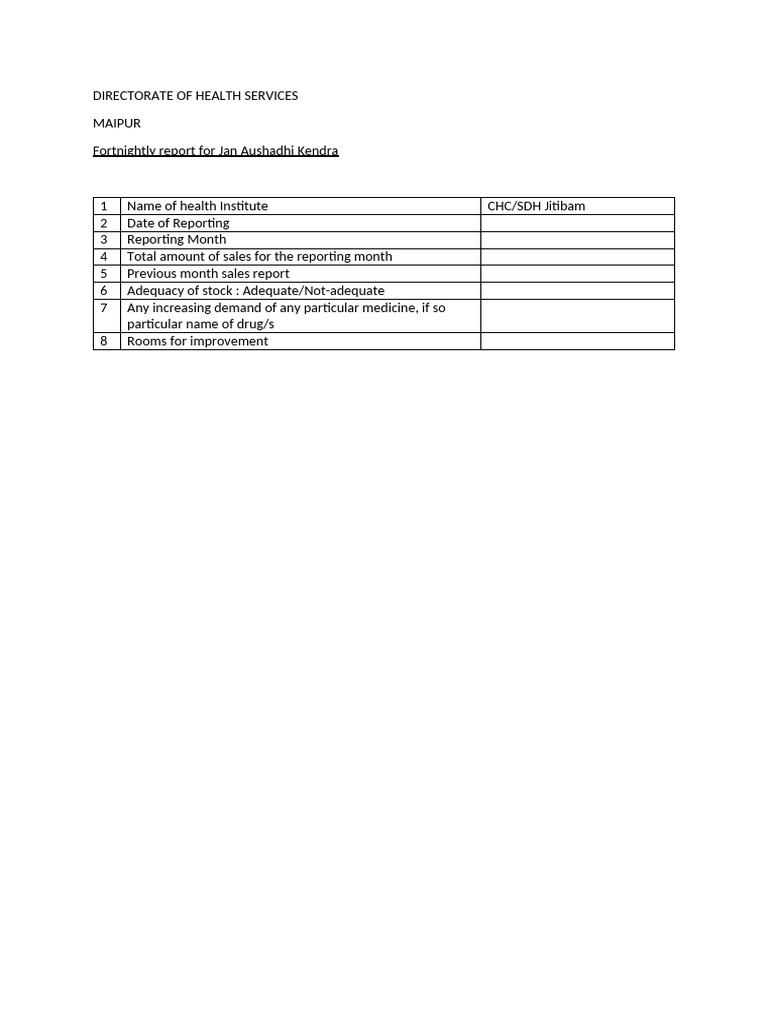 Directorate of Health Services | PDF