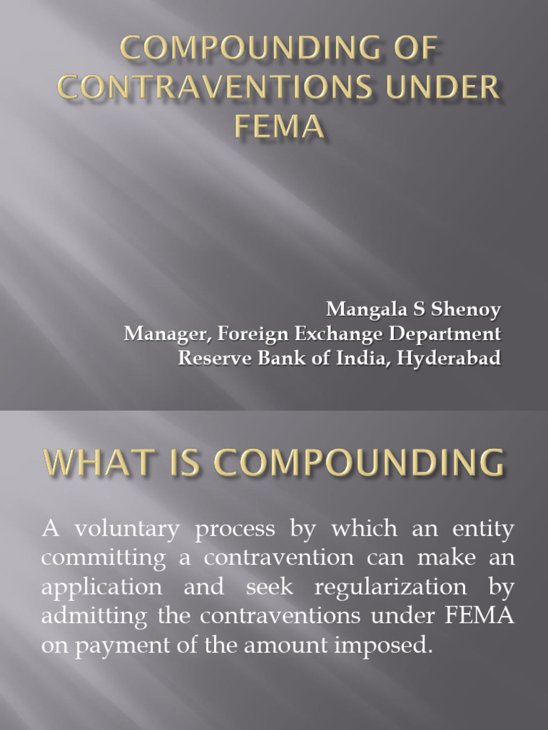 RBI FEMA Compounding Process Guide | PDF | Business Law | Justice