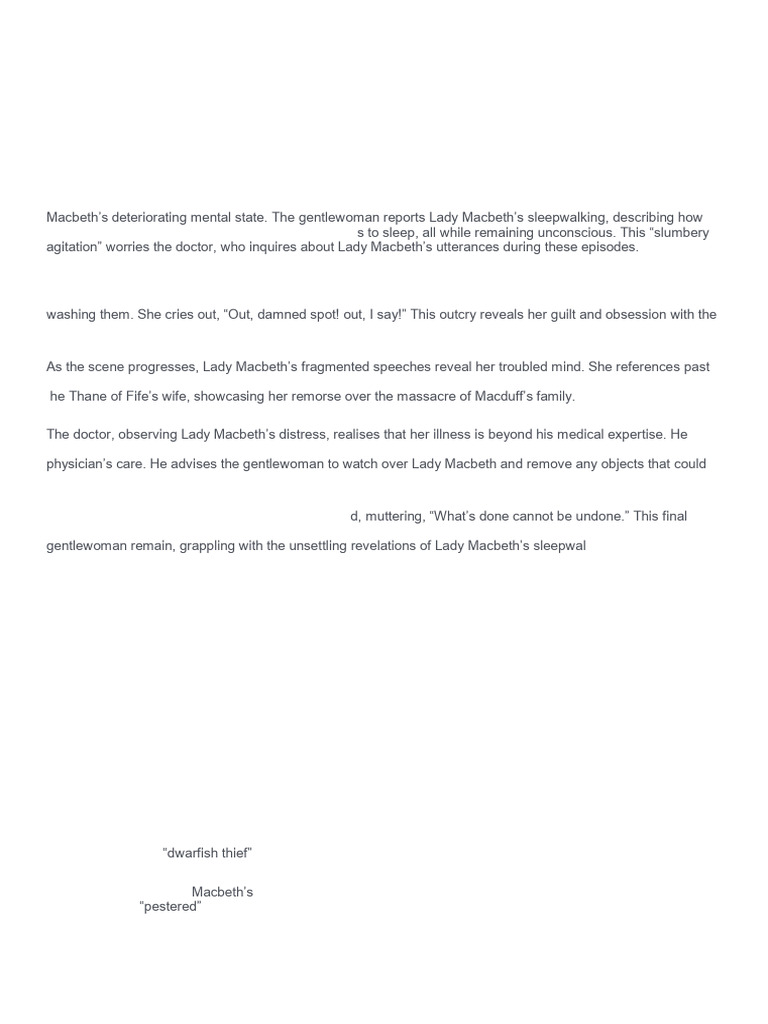 Act 5 Summary 2025 | PDF | Macbeth