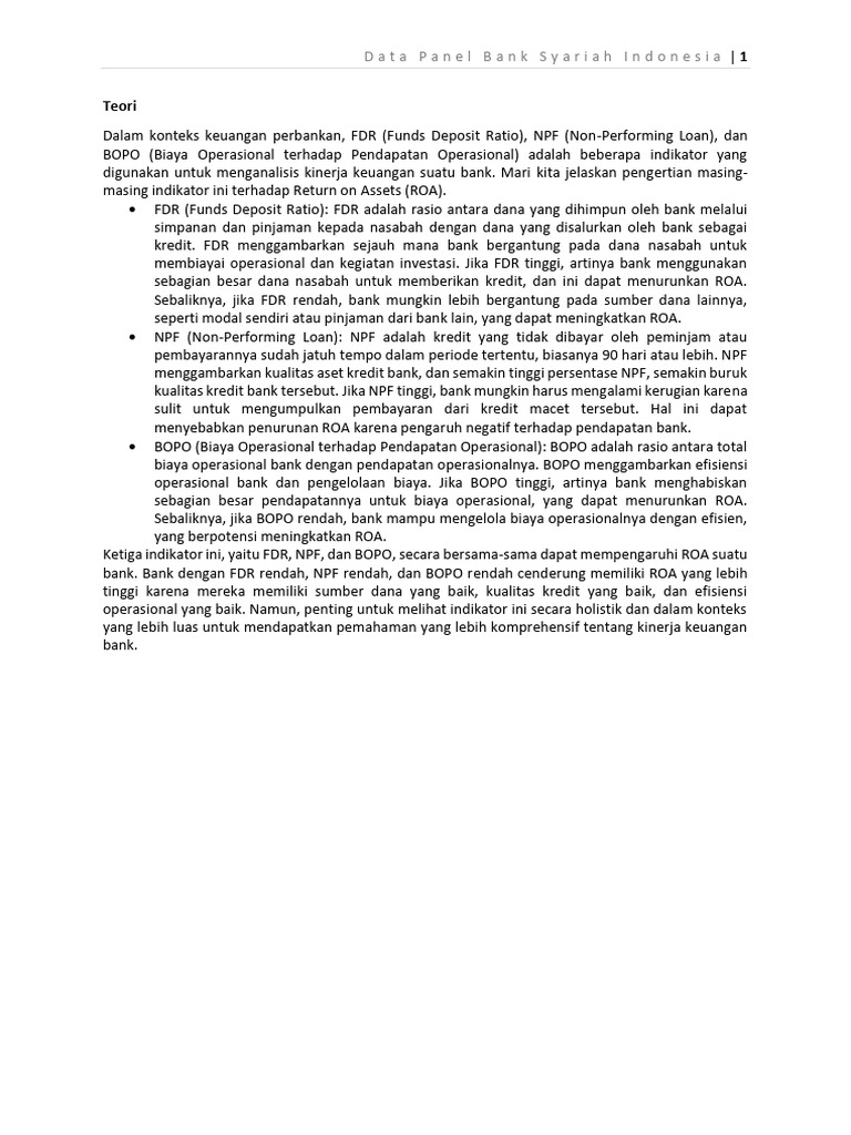Data Panel - Bank Syariah Eviews 9 | PDF