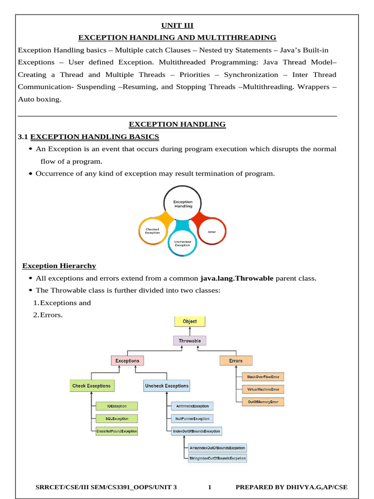 Java Exception Handling & Multithreading Guide | PDF | Process ...