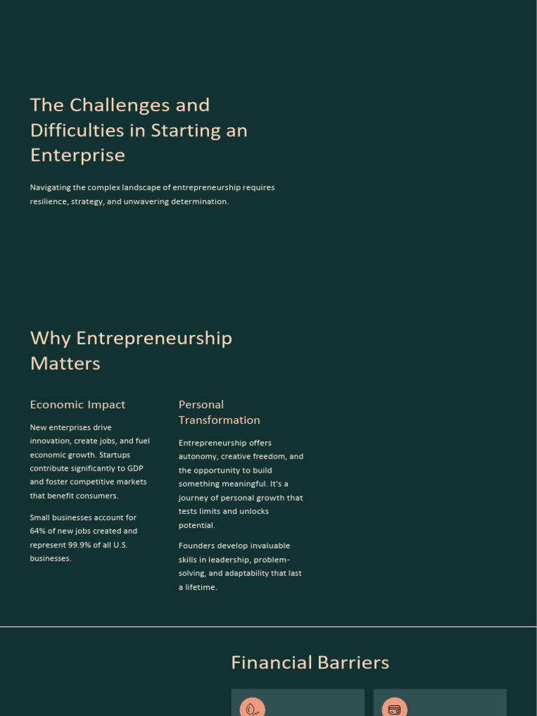 The Challenges and Difficulties in Starting an Enterprise (2) | PDF ...