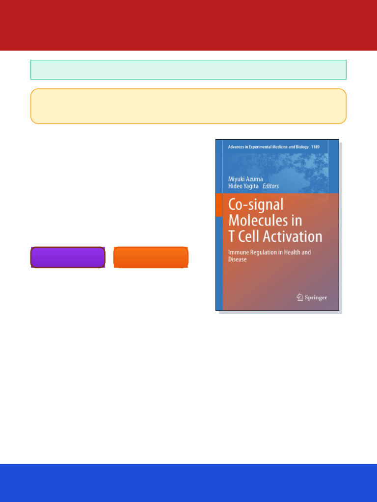 Co signal Molecules in T Cell Activation Immune Regulation in Health ...