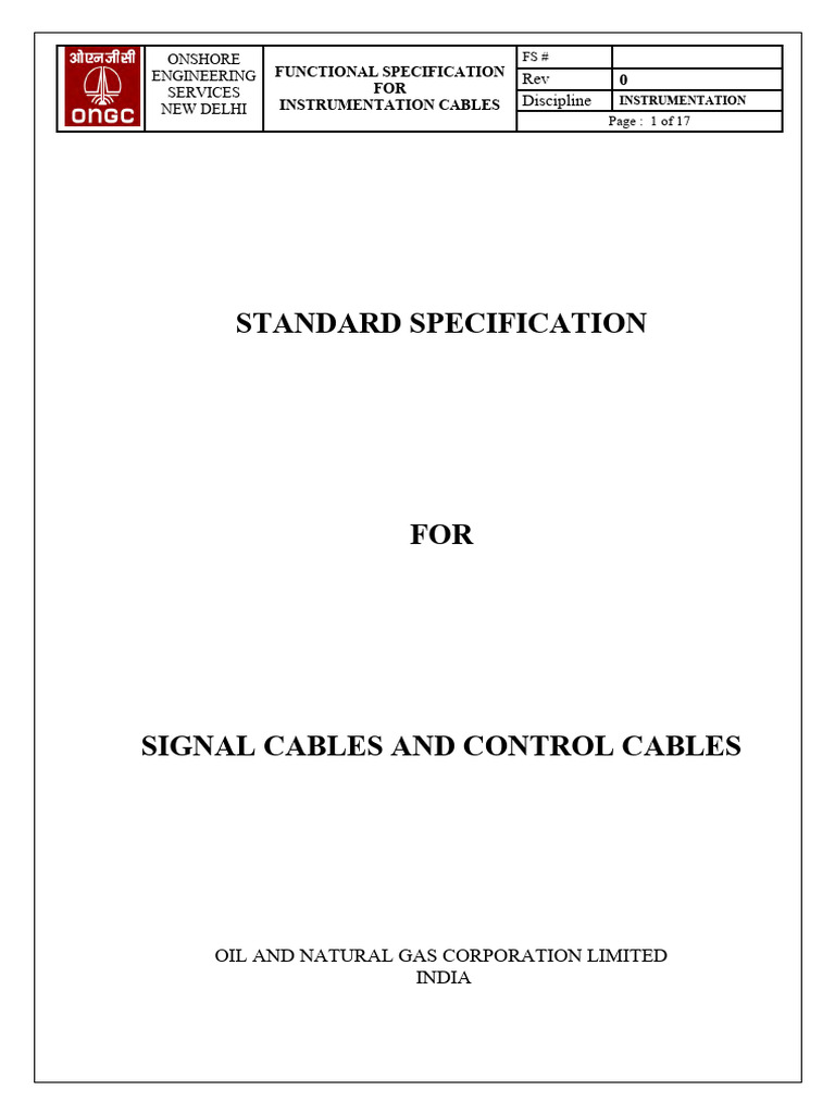 Instrumentation Cables Specification Guide | PDF | Wire | Electrical ...