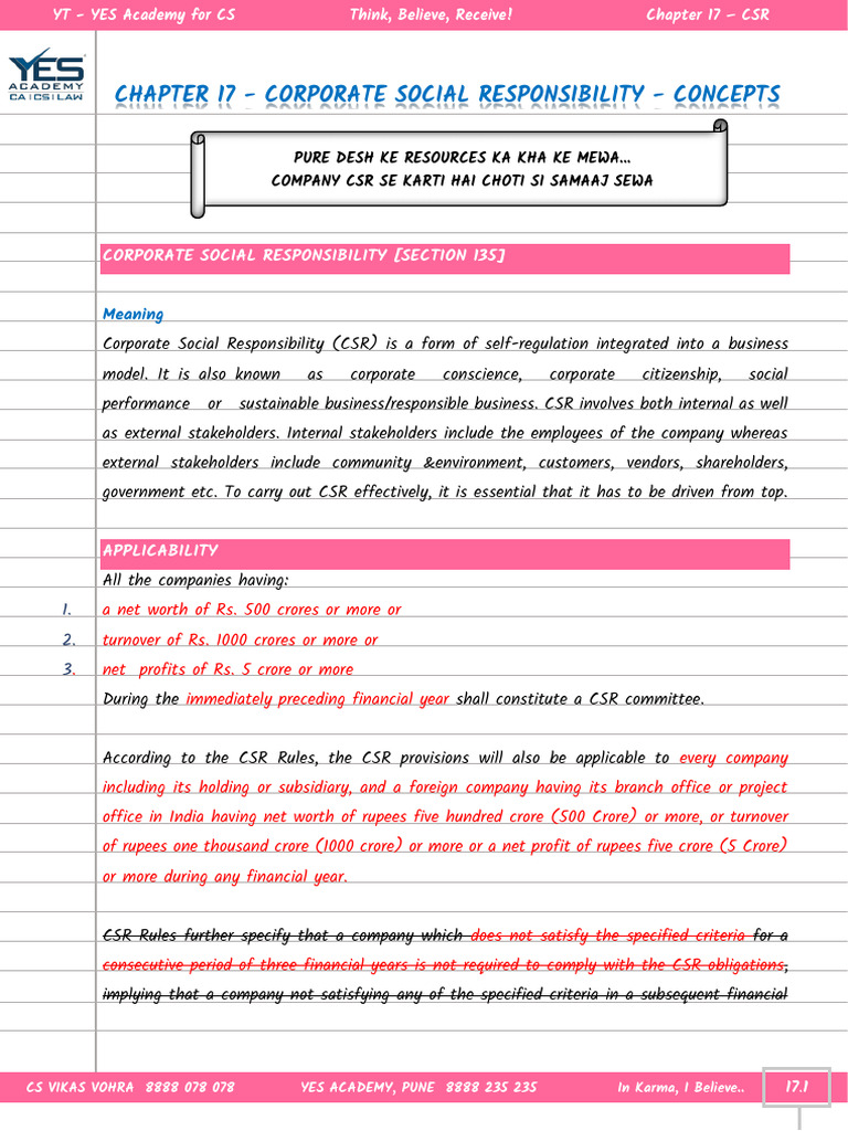 Corporate Social Responsibility Overview | PDF | Corporate Social ...