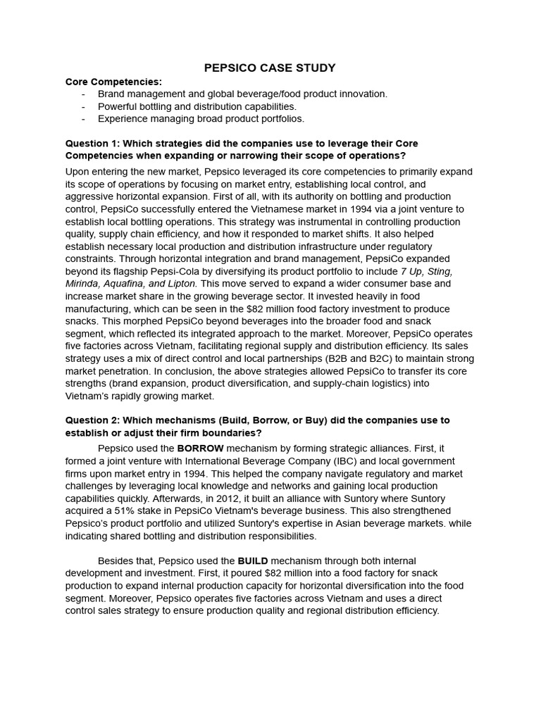 PEPSICO | PDF | Pepsi Co | Economies