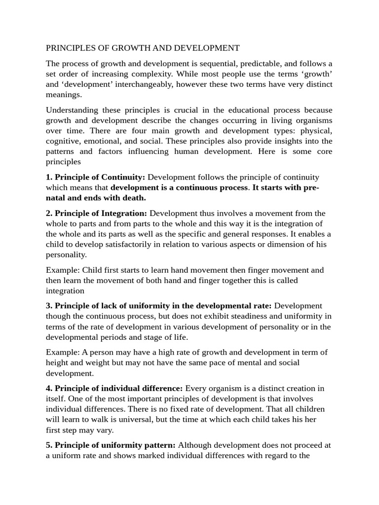 Principles of Human Growth & Development | PDF | Mind | Neuroscience