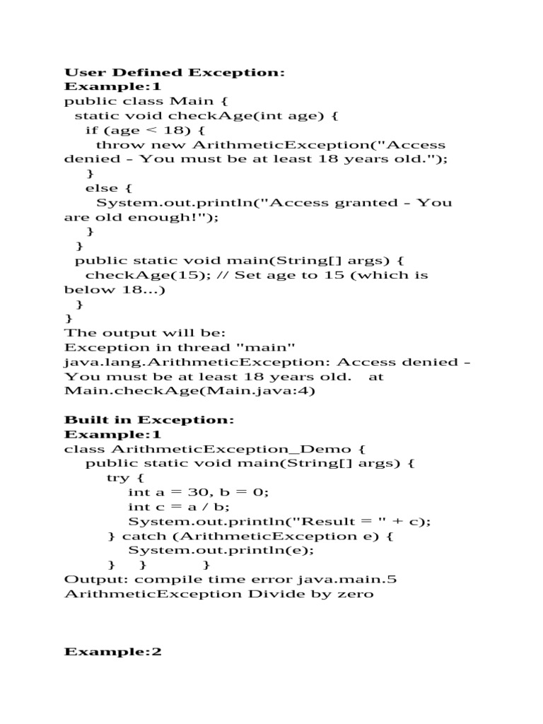 User Defined Exception | PDF
