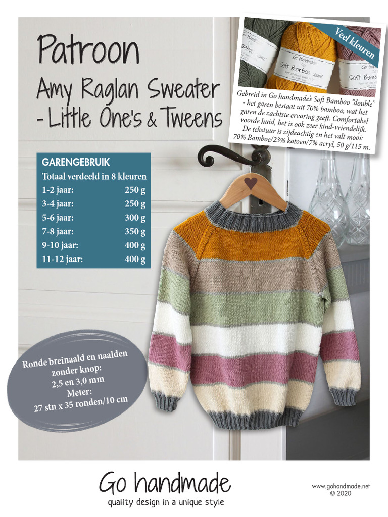 Amy Raglan Sweater - Little One's & Tweens | PDF