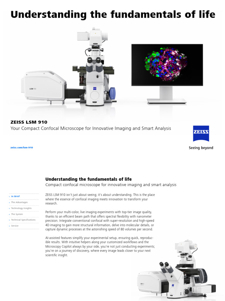 ZEISS LSM 910: Advanced Confocal Imaging | PDF | Confocal Microscopy ...