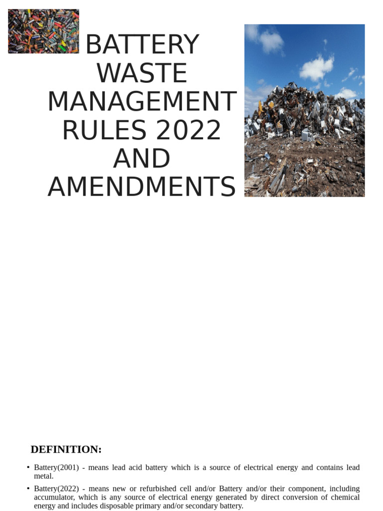 2022 Battery Waste Management Rules | PDF | Recycling | Waste Management
