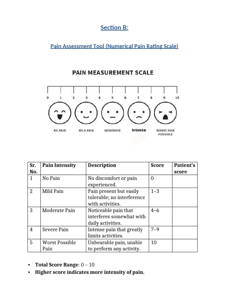 Pain Scale Tool | PDF