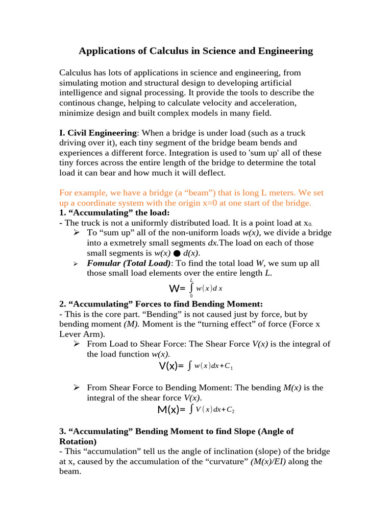 Calculus Applications in Engineering & Science | PDF | Bending | Beam ...