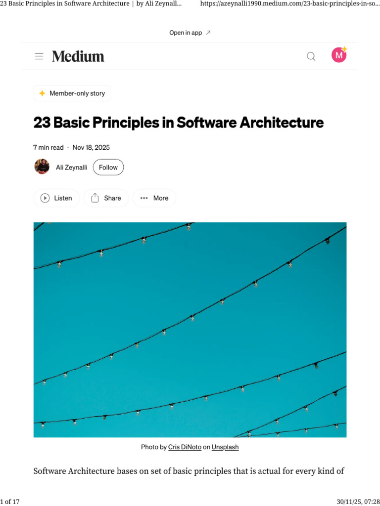 23 Essential Software Architecture Principles | PDF | Class (Computer ...