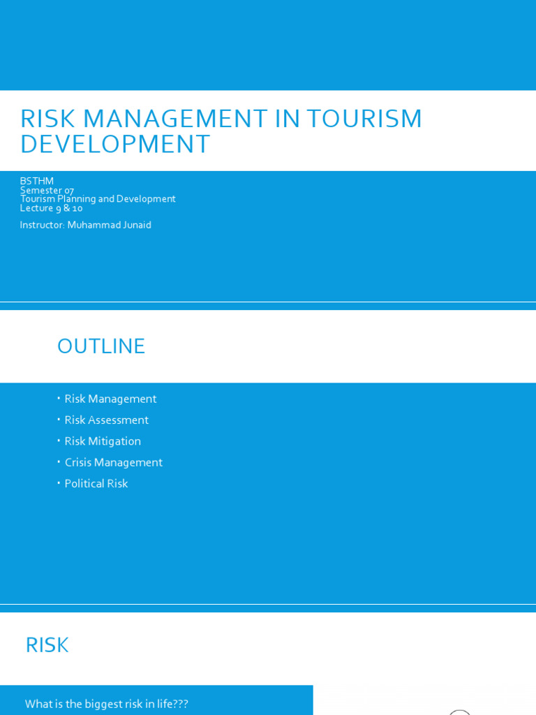 Lecture 9 & 10 Tourism Risk Management | PDF | Risk | Risk Management