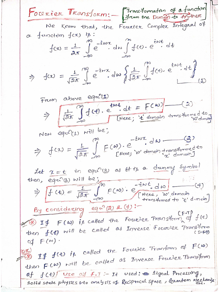 Fourier Tranform | PDF