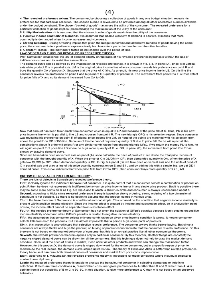 Revealed Preference Theory Explained | PDF | Utility | Demand