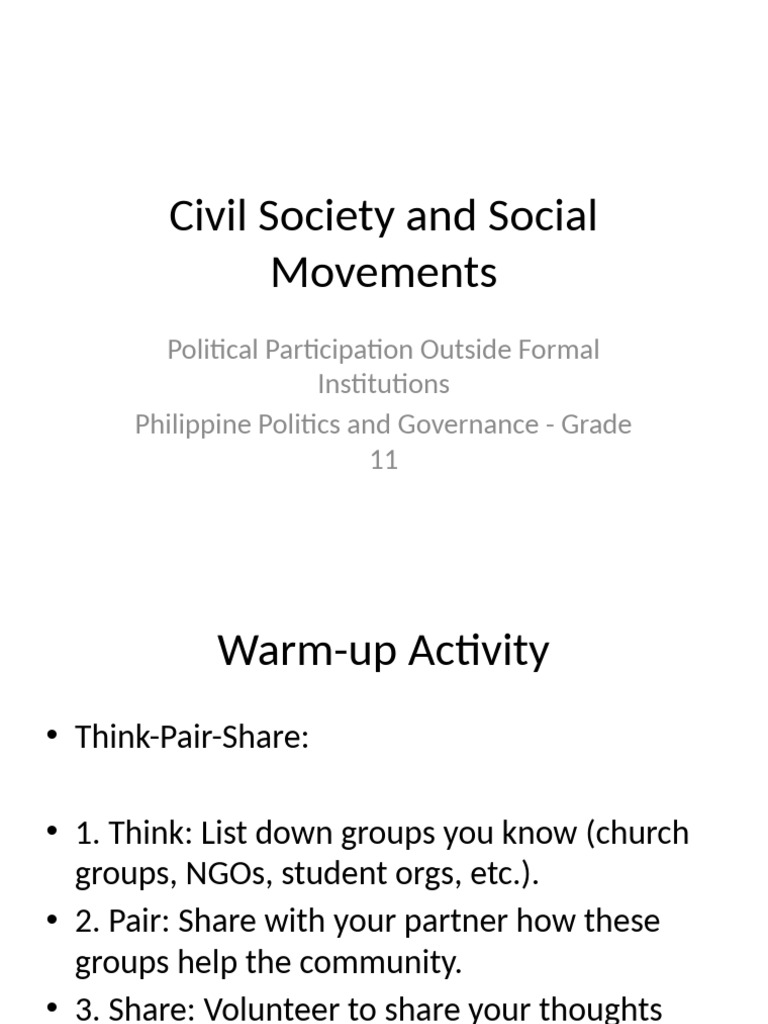 Civil Society and Social Movements | PDF | Civil Society | Social Movements