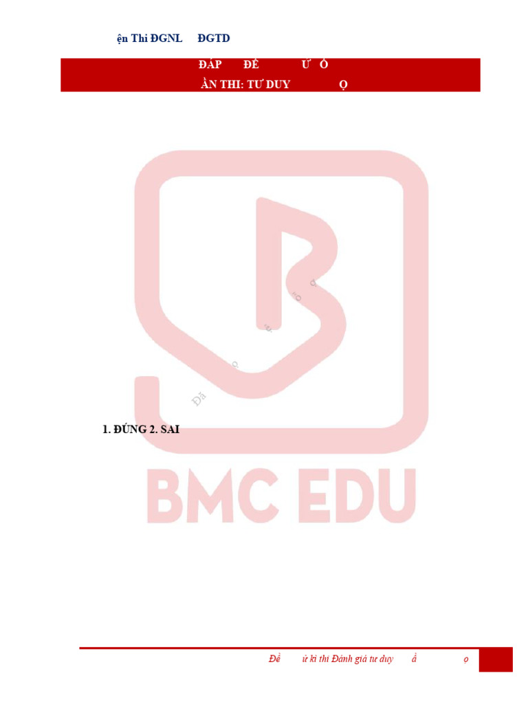 Dap An de Thi Thu So 01 Khoa Hoc Hs 1 | PDF