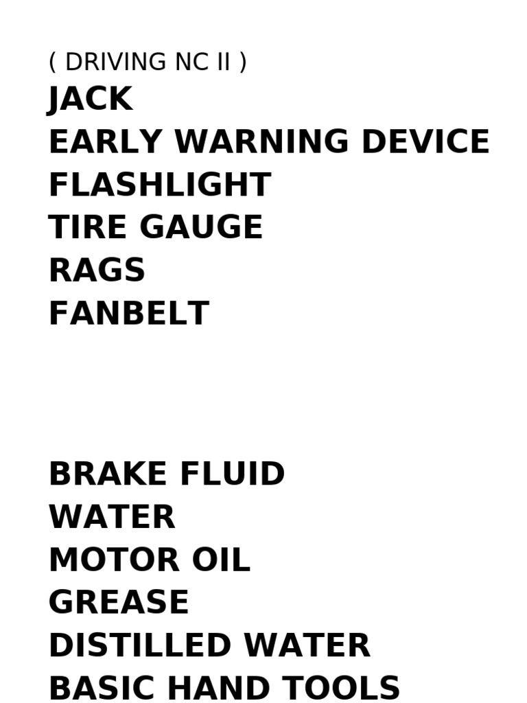 Essential Tools for Driving and Welding | PDF