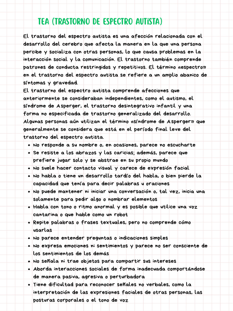 Tea (Trastorno de Espectro Autista) | PDF | Autismo | Sicología