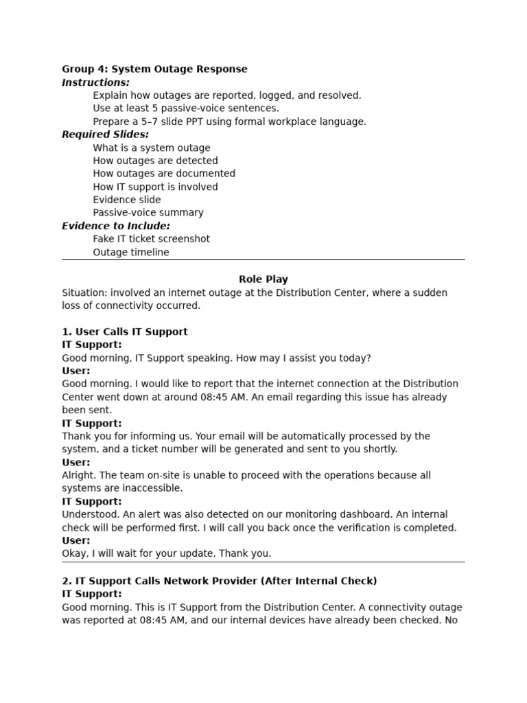 System Outage Response Procedures | PDF | Computing