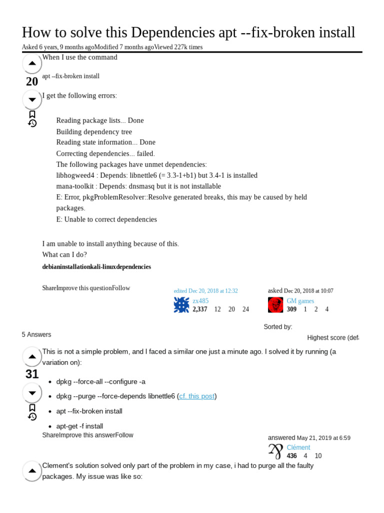 Fixing APT Dependency Issues Guide | PDF | Operating System Technology ...