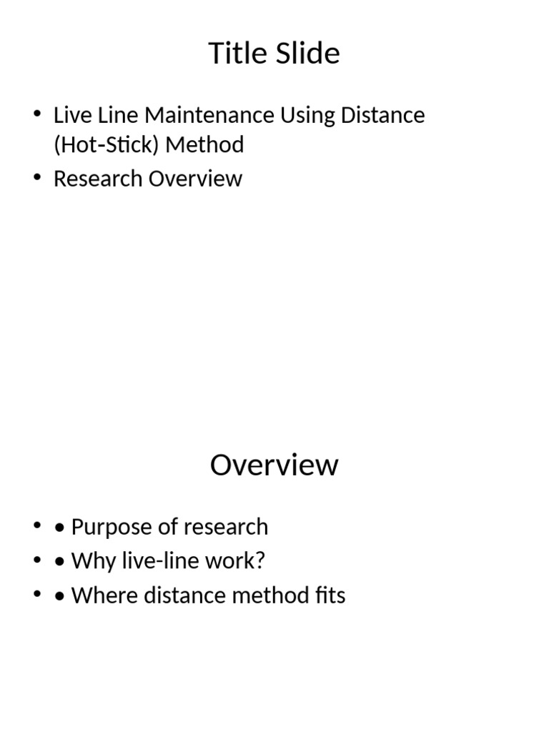 Live Line Maintenance: Hot Stick Method | PDF